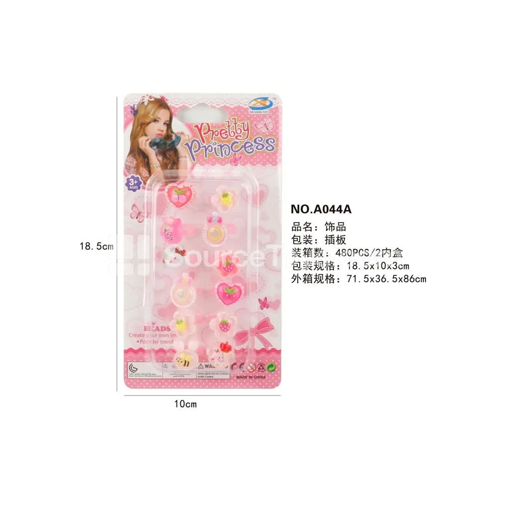 Fashion Doll Pretend-Play Toy Ring Set