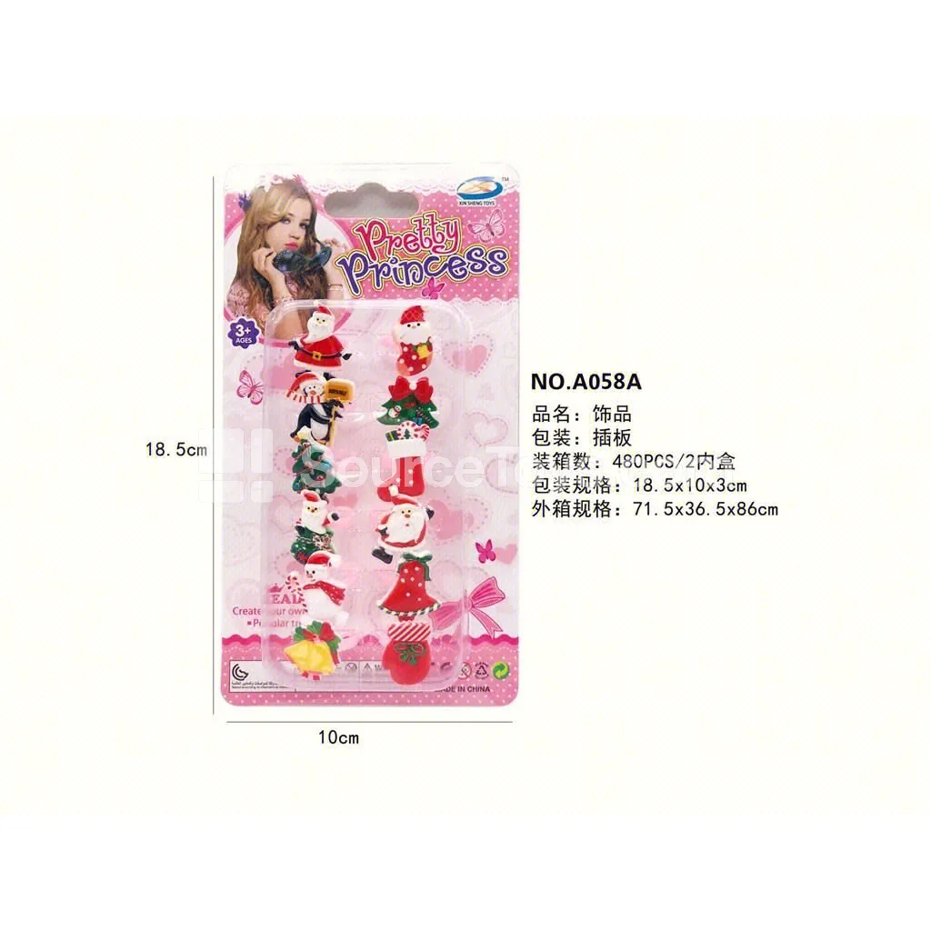 Girls’ Jewelry Christmas Rings Pretend-Play Role-Play Toy
