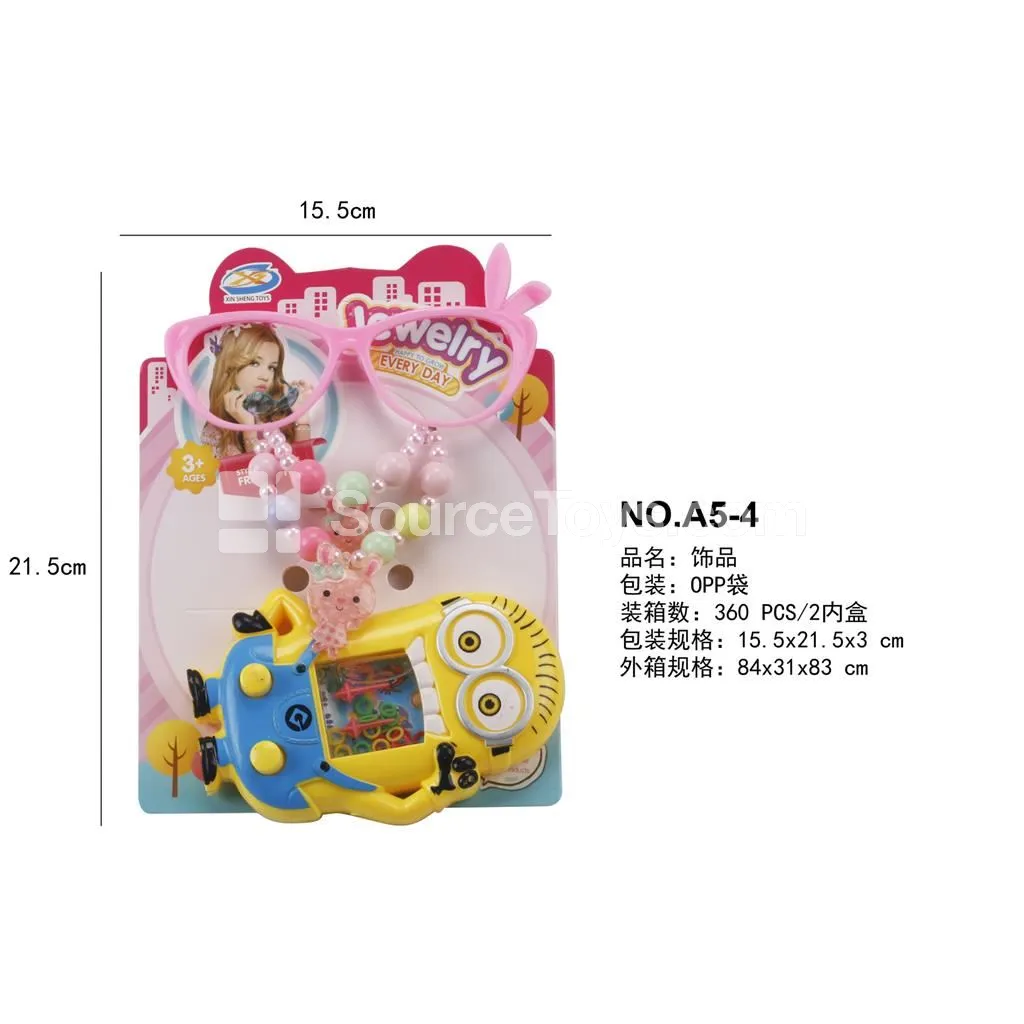 Girls’ 5-Piece Jewelry Set Pretend-Play Role Play