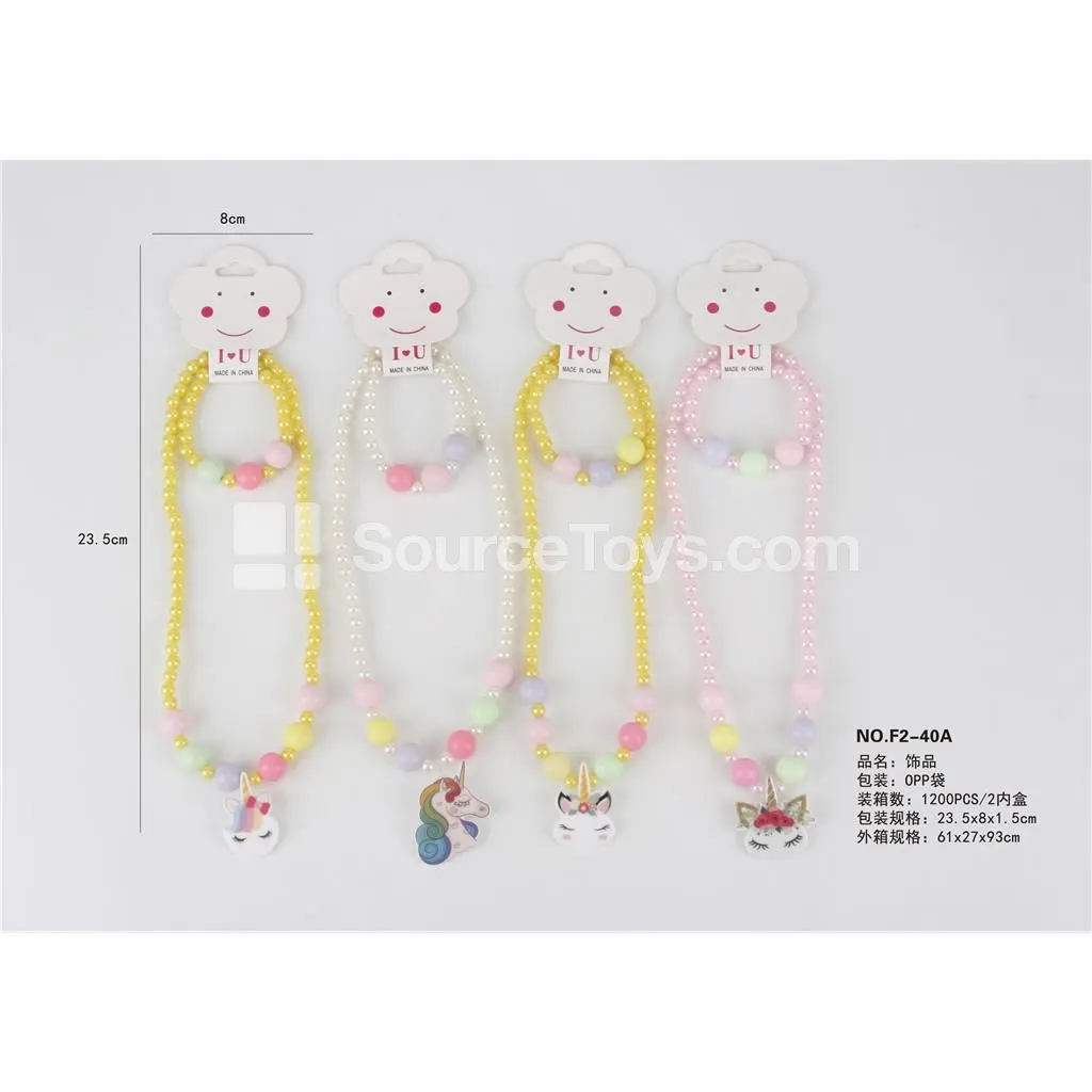 Girls’ Fashion Jewelry Unicorn Necklace 2-Piece Set Pretend-Play Toy Girls’ Fashion Jewelry Unicorn Necklace 2-Piece Set Pretend-Play Toy