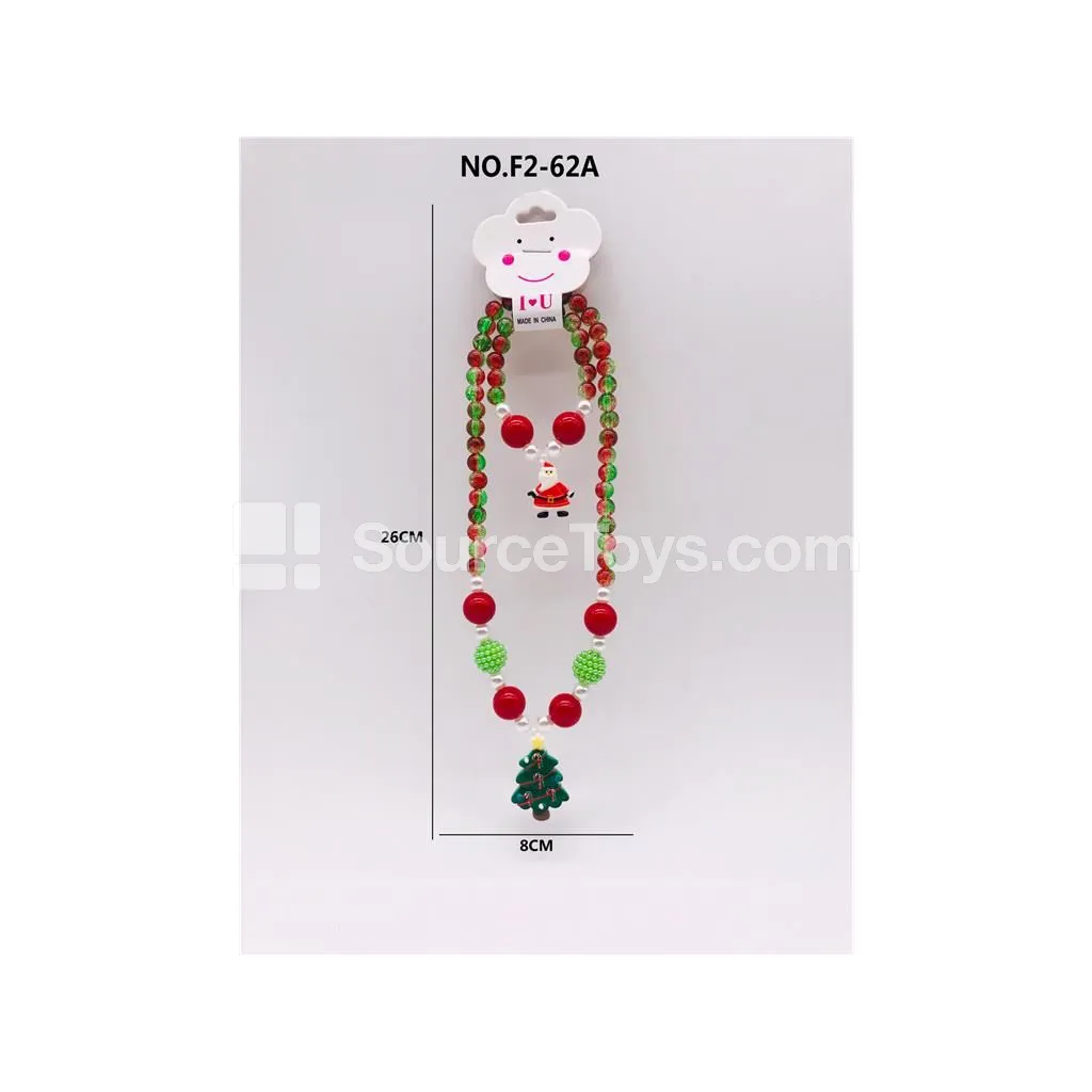 Girls’ Pretend-Play Jewelry Christmas Necklace 2-Piece Set Girls’ Pretend-Play Jewelry Christmas Necklace 2-Piece Set