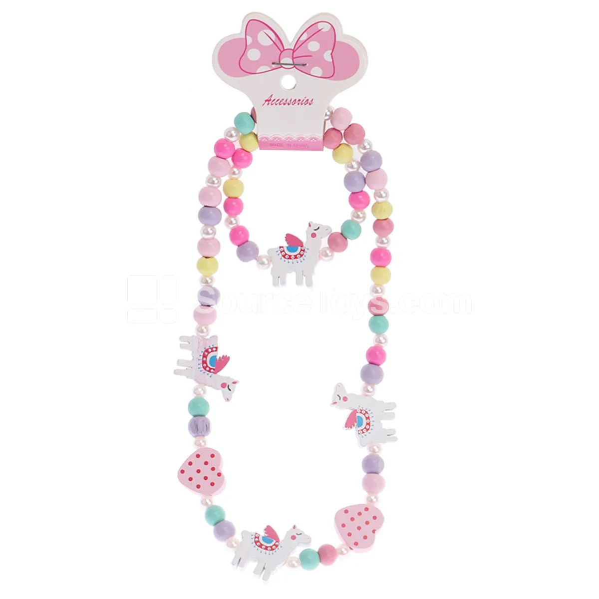 Wooden Bead Necklace & Bracelet Pretend-Play Toy Wooden Bead Necklace & Bracelet Pretend-Play Toy