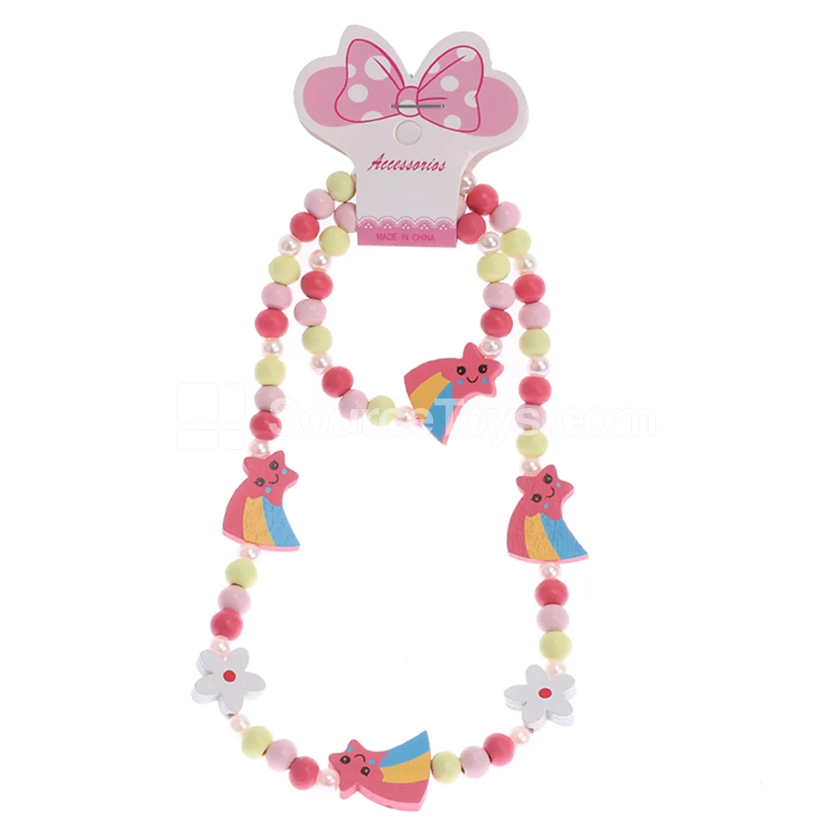 Wooden Bead Necklace and Bracelet Set Wooden Bead Necklace and Bracelet Set