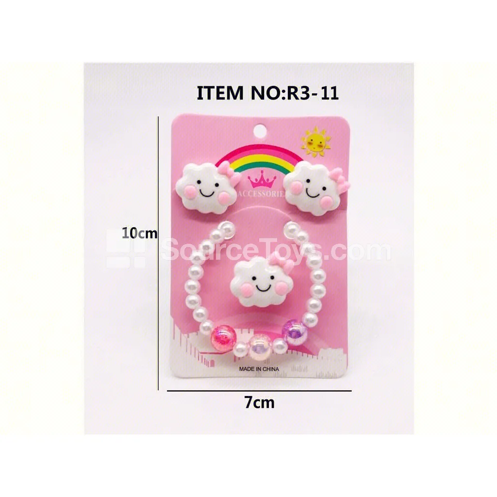 Girls’ Fashion Jewelry Earring Set Pretend-Play Role-Play Toy Girls’ Fashion Jewelry Earring Set Pretend-Play Role-Play Toy