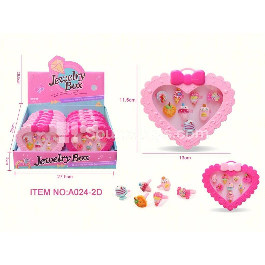 Girls’ Fashion Jewelry – Cartoon Ice Cream Rings for Pretend Play