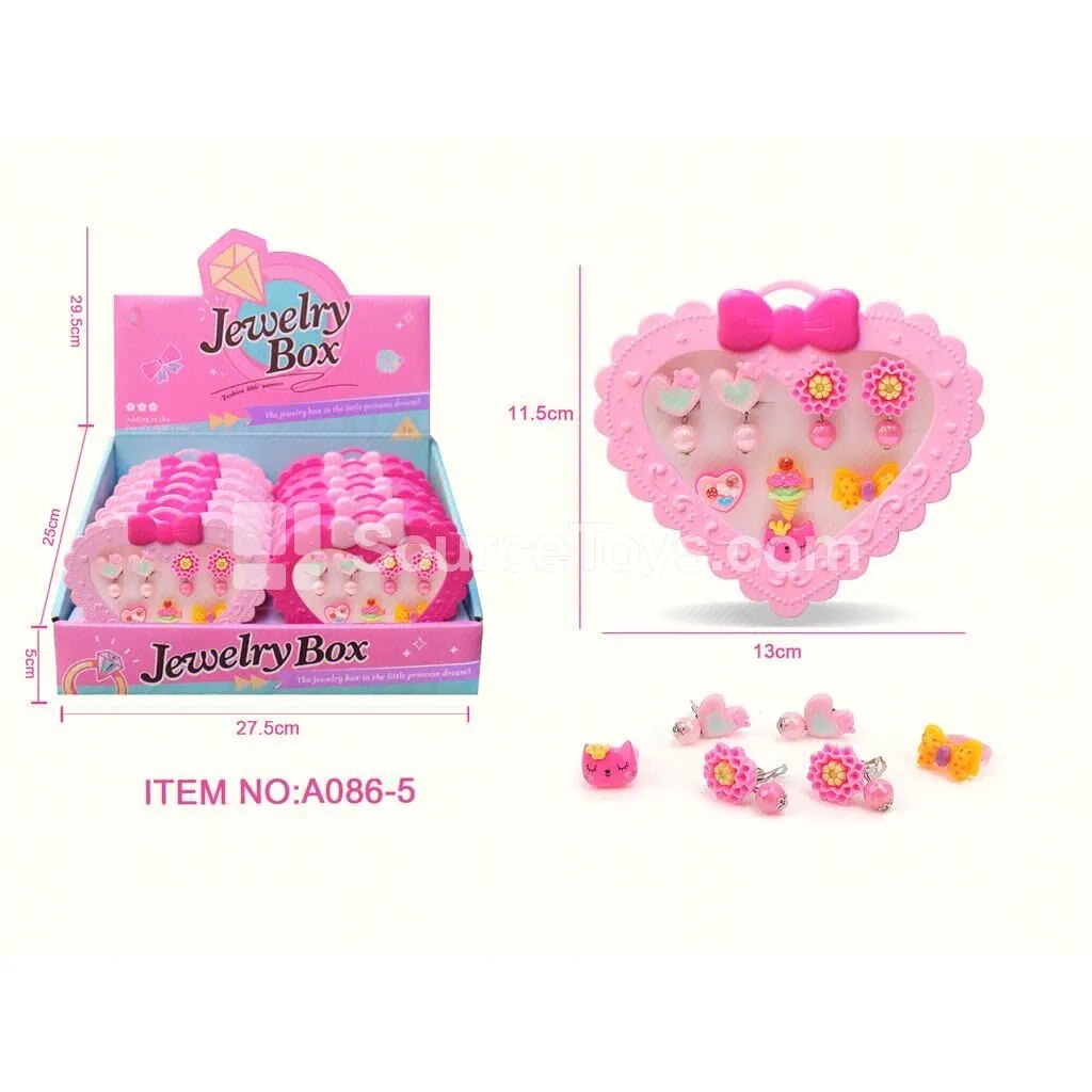 Girls’ Jewelry Earring & Ring Set Pretend-Play Toy