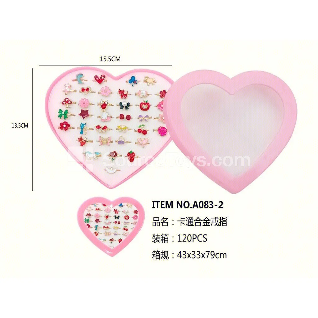Fashion Doll Pretend-Play Alloy Ring Set for Girls