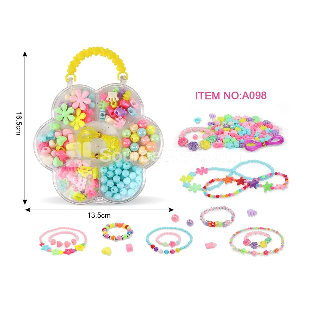 Girls’ Jewelry Plum Blossom Handle Box Beads Set, Educational Rainbow Color Kids Craft Toy Girls’ Jewelry Plum Blossom Handle Box Beads Set, Educational Rainbow Color Kids Craft Toy