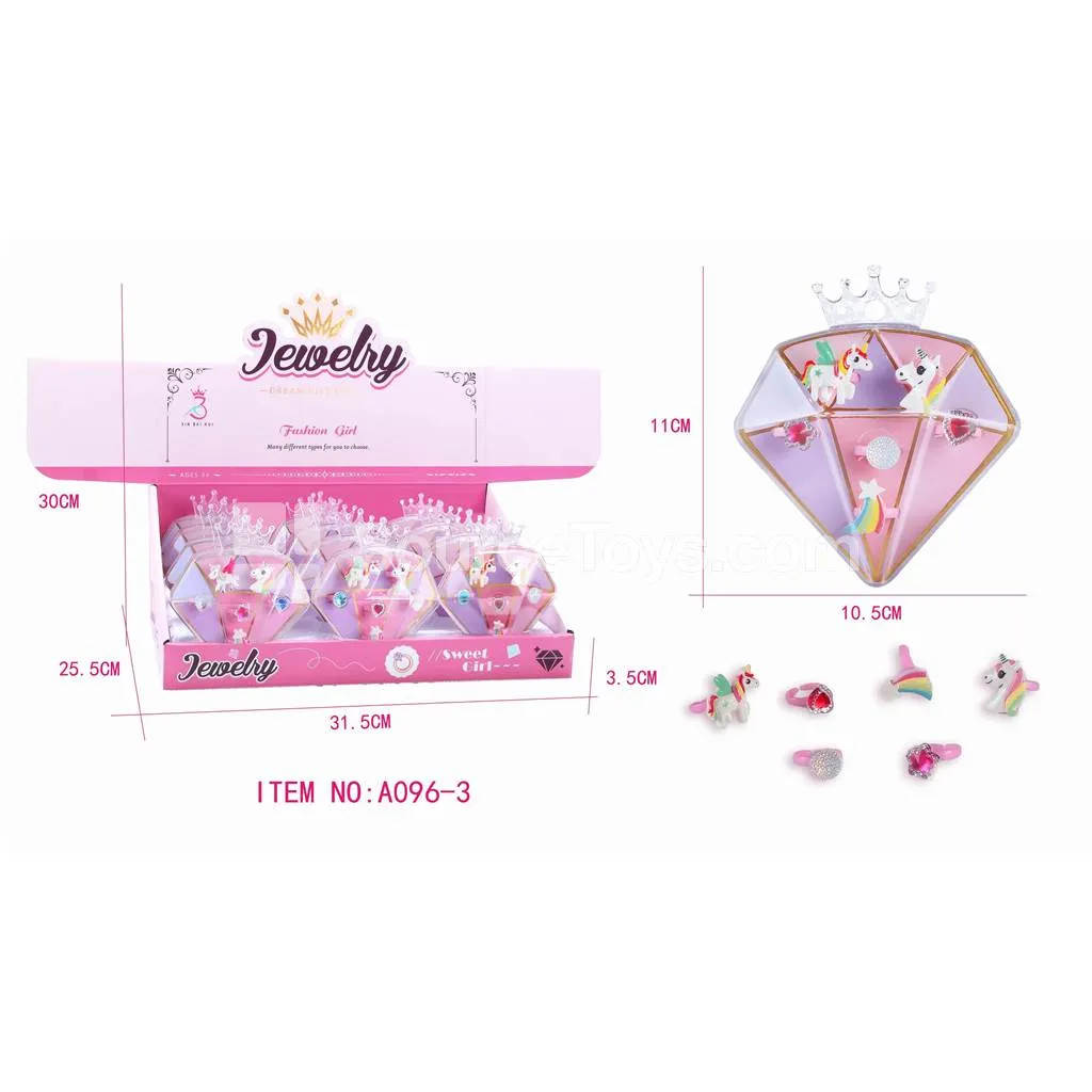 Girls’ Fashion Accessory – Kids Unicorn Ring – Pretend-Play Toy for Role Play