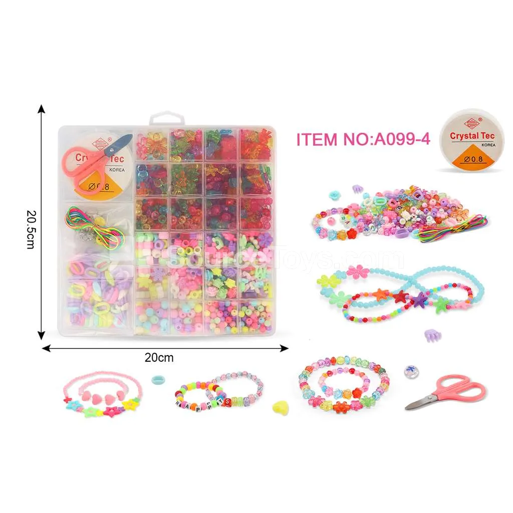 Girls’ Jewelry DIY Bead Box Rainbow Beads Kids Craft Set