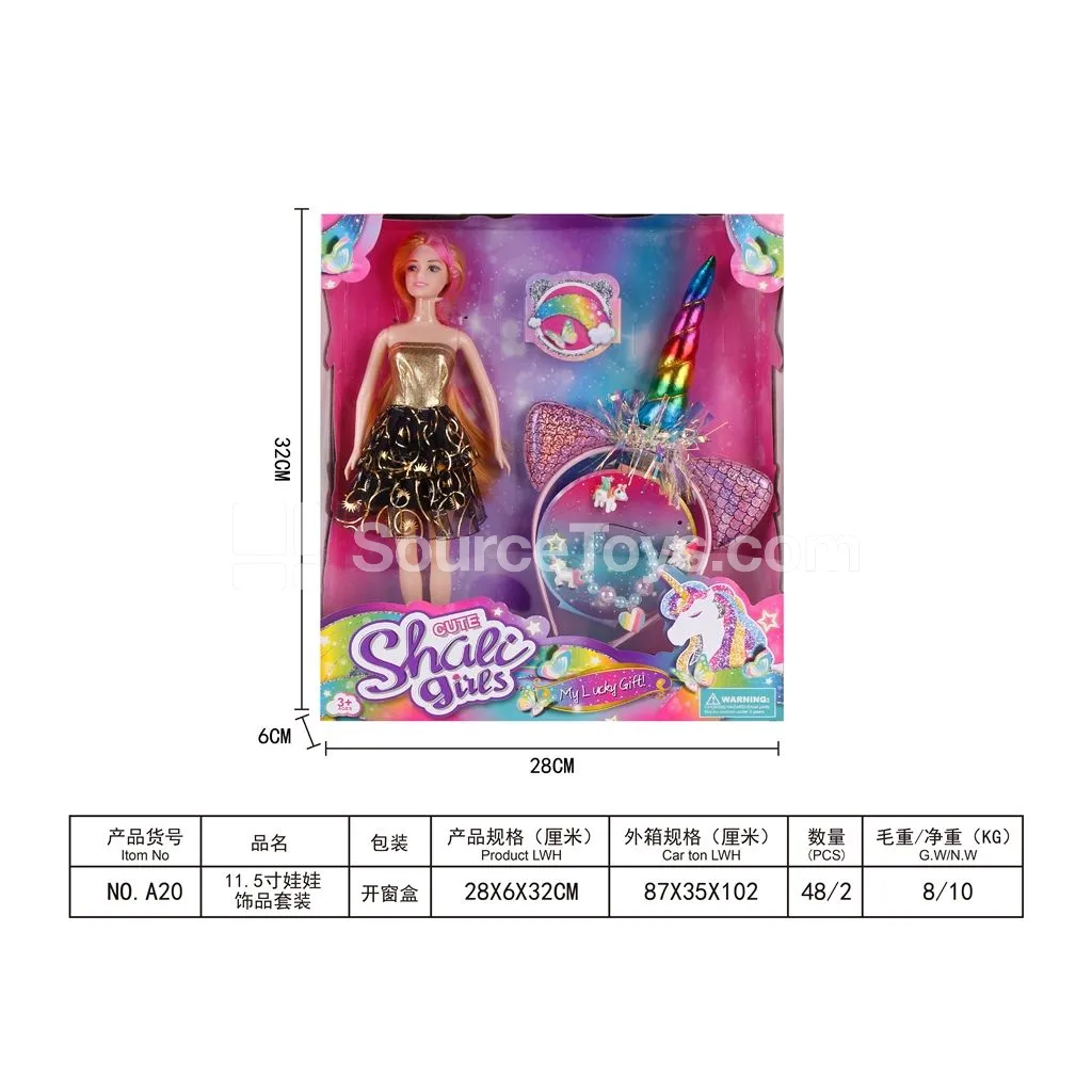 Girls’ 11.5-inch Princess Unicorn Headband Dress-Up Pretend-Play Jewelry Set Girls’ 11.5-inch Princess Unicorn Headband Dress-Up Pretend-Play Jewelry Set