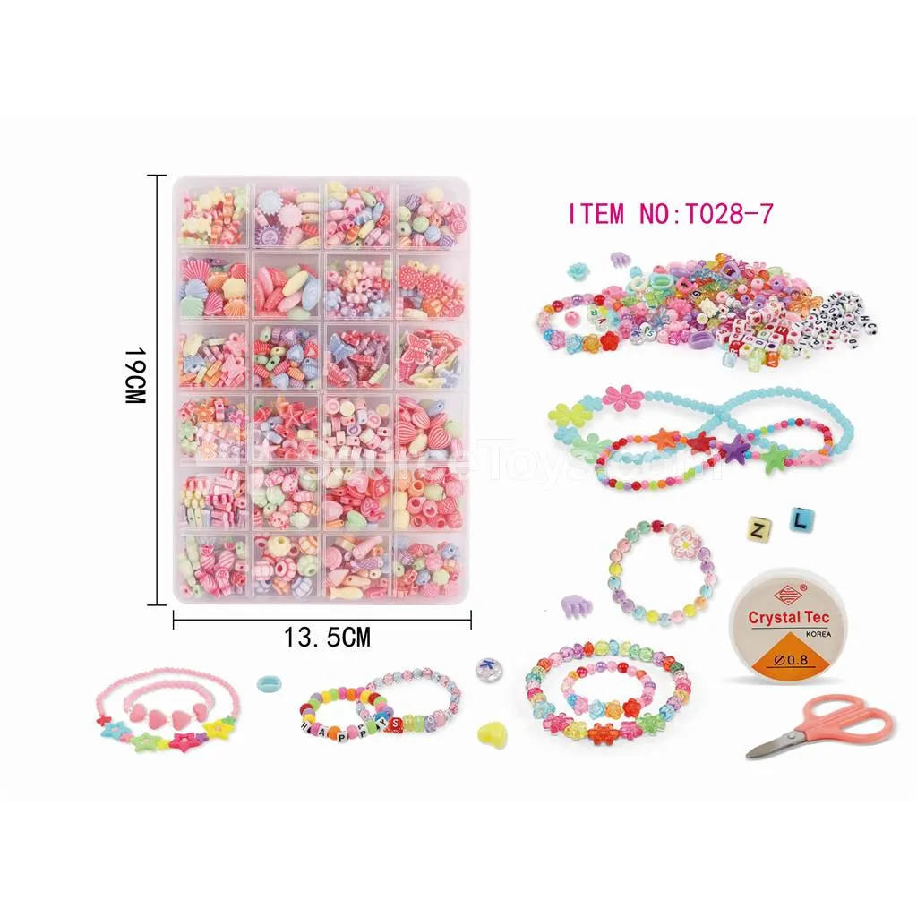 24-Compartment DIY Bead Set for Girls, Rainbow Beads, Kids Craft 24-Compartment DIY Bead Set for Girls, Rainbow Beads, Kids Craft