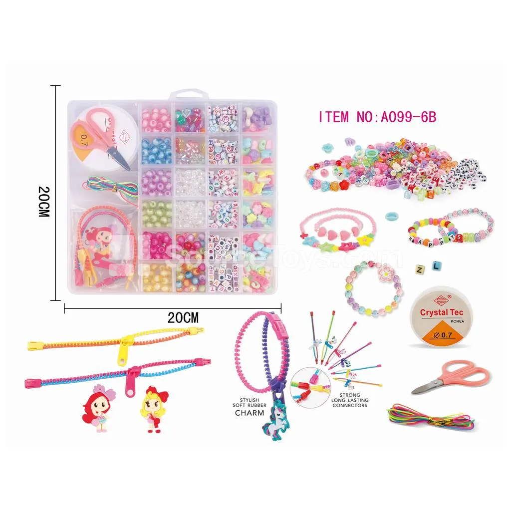 26-Compartment Bead Set with DIY Bracelets, Rainbow Colors, Kids Craft Kit 26-Compartment Bead Set with DIY Bracelets, Rainbow Colors, Kids Craft Kit