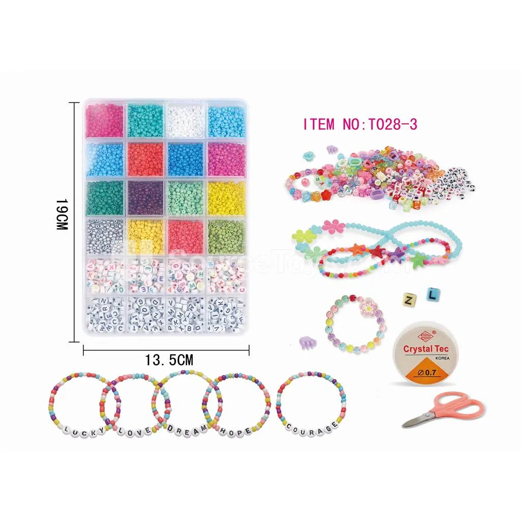 Girls’ 24-Grid DIY Bead Set Rainbow Beads Craft Toy Girls’ 24-Grid DIY Bead Set Rainbow Beads Craft Toy