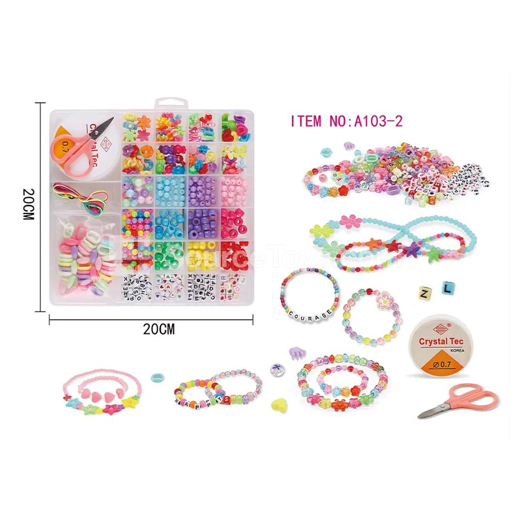 Girls Jewelry DIY 26-Compartment Bead Box Rainbow Beads Craft Set Girls Jewelry DIY 26-Compartment Bead Box Rainbow Beads Craft Set