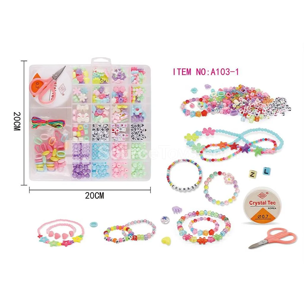 Girls’ Jewelry DIY 26-Grid Bead Box Rainbow Beads Kids Craft Girls’ Jewelry DIY 26-Grid Bead Box Rainbow Beads Kids Craft