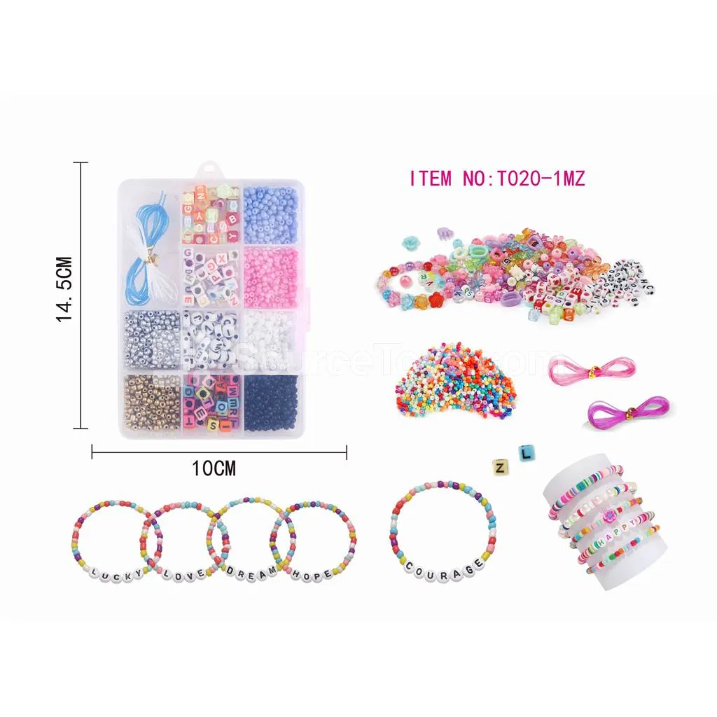 Girls’ 12-Grid DIY Bead Box Rainbow Beads Kids Craft Set Girls’ 12-Grid DIY Bead Box Rainbow Beads Kids Craft Set