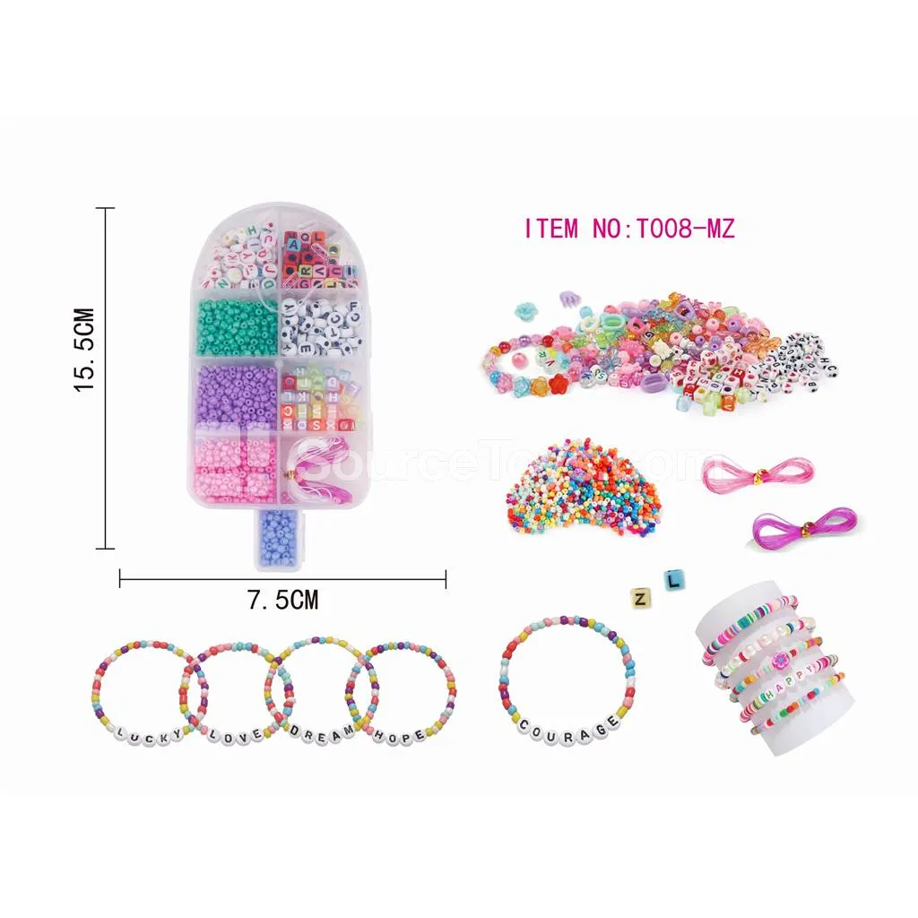 Girls’ Jewelry Ice Cream DIY Bead Set Rainbow Beads Kids Craft Creative Gift Girls’ Jewelry Ice Cream DIY Bead Set Rainbow Beads Kids Craft Creative Gift
