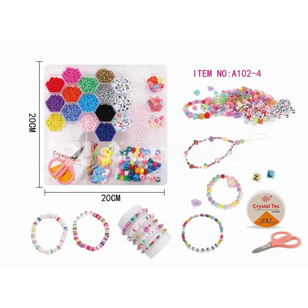 Girls’ Jewelry Diamond 26-Grid Bead Organizer Box Rainbow Beads Kids Craft