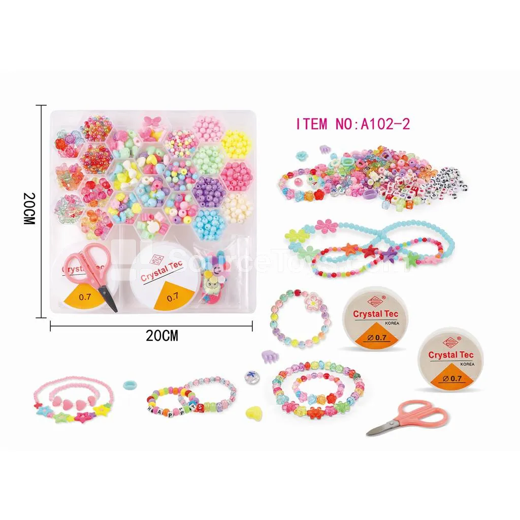 Girls’ Jewelry Diamond 26-Grid Bead Box Rainbow Beads Kids Craft