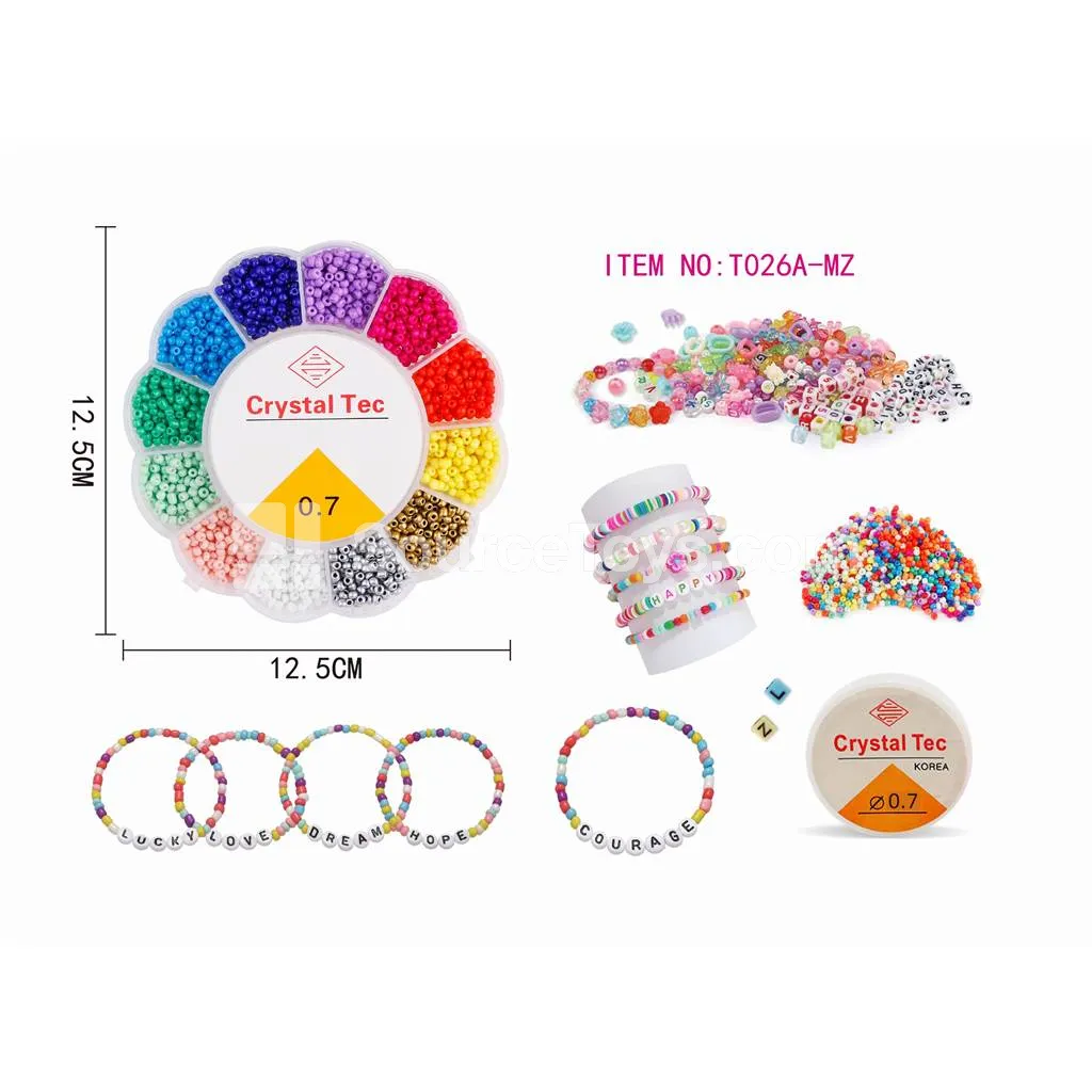 Girls’ Jewelry Making DIY Bead Kit (Small) Sunflower Rainbow Beads Craft Set for Kids