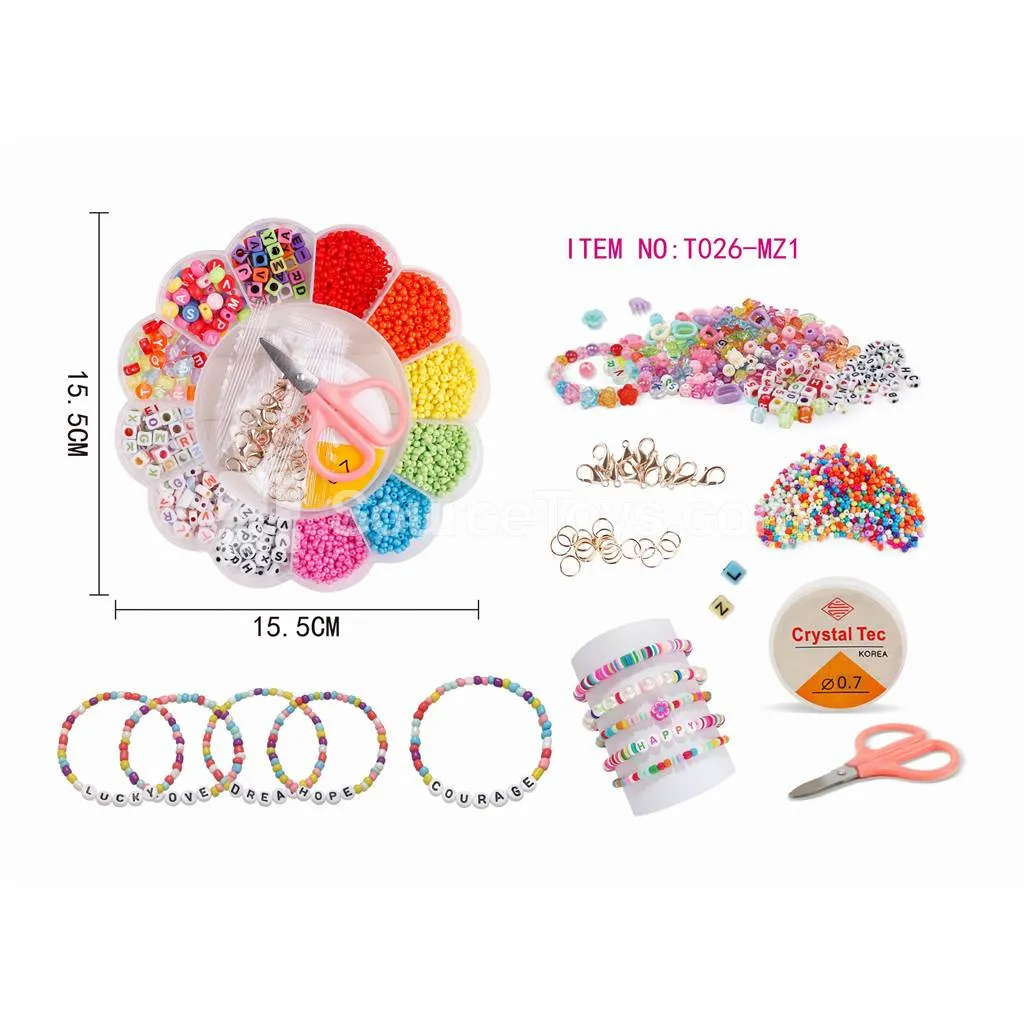 Girls’ Accessory DIY Bead Craft Box (Large Size) Rainbow Beads