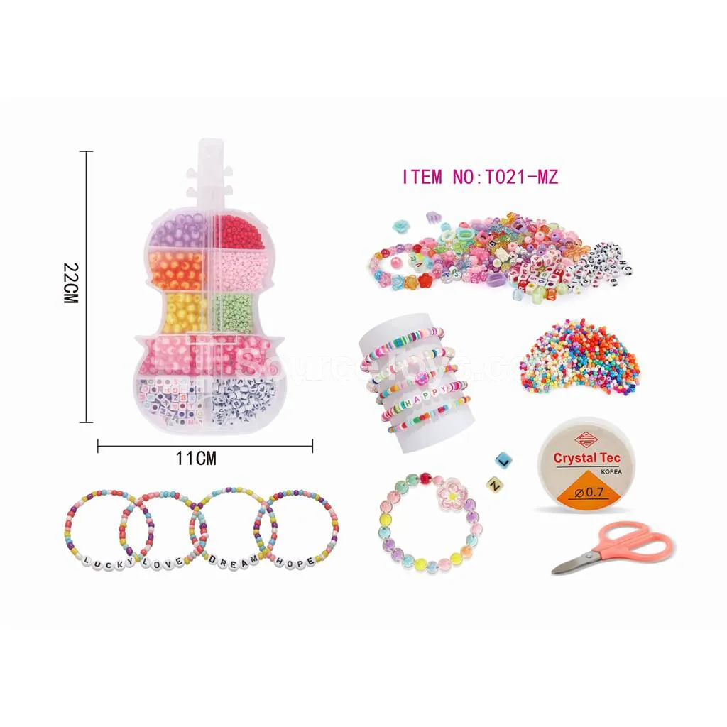 Guitar-Shaped DIY Bead Craft Box for Kids
