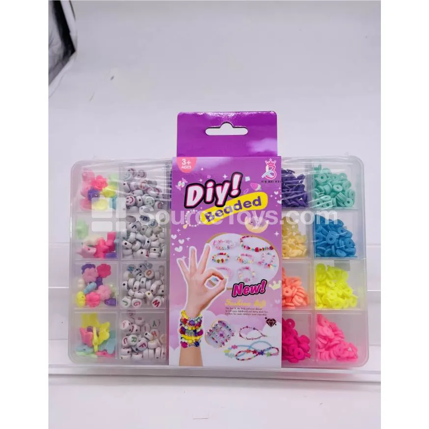 Girls’ 24-Grid DIY Bead Set Rainbow Beads Craft Kit Creative Gift Girls’ 24-Grid DIY Bead Set Rainbow Beads Craft Kit Creative Gift