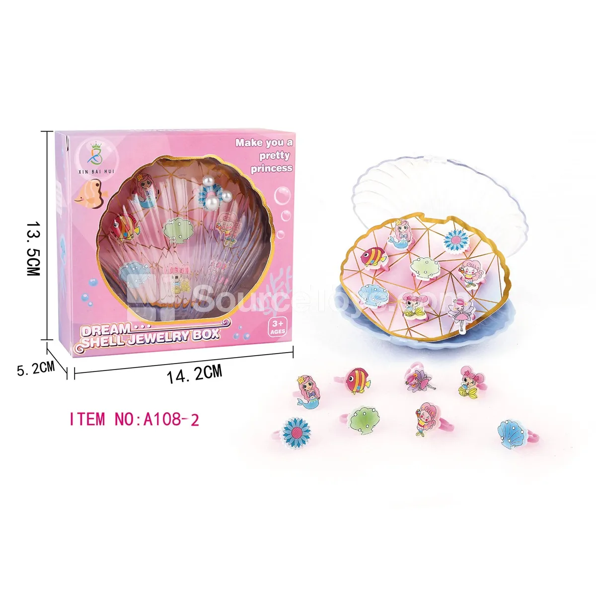 Shell Jewelry Box Ocean Ring Set (3 Pearls) Shell Jewelry Box Ocean Ring Set (3 Pearls)