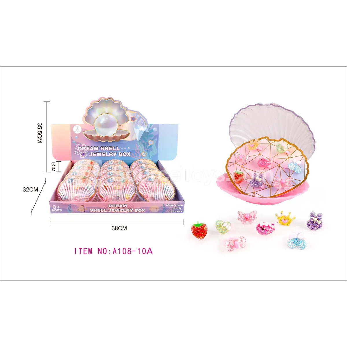 Seashell Jewelry Box Ocean Ring Pretend-Play Set Seashell Jewelry Box Ocean Ring Pretend-Play Set