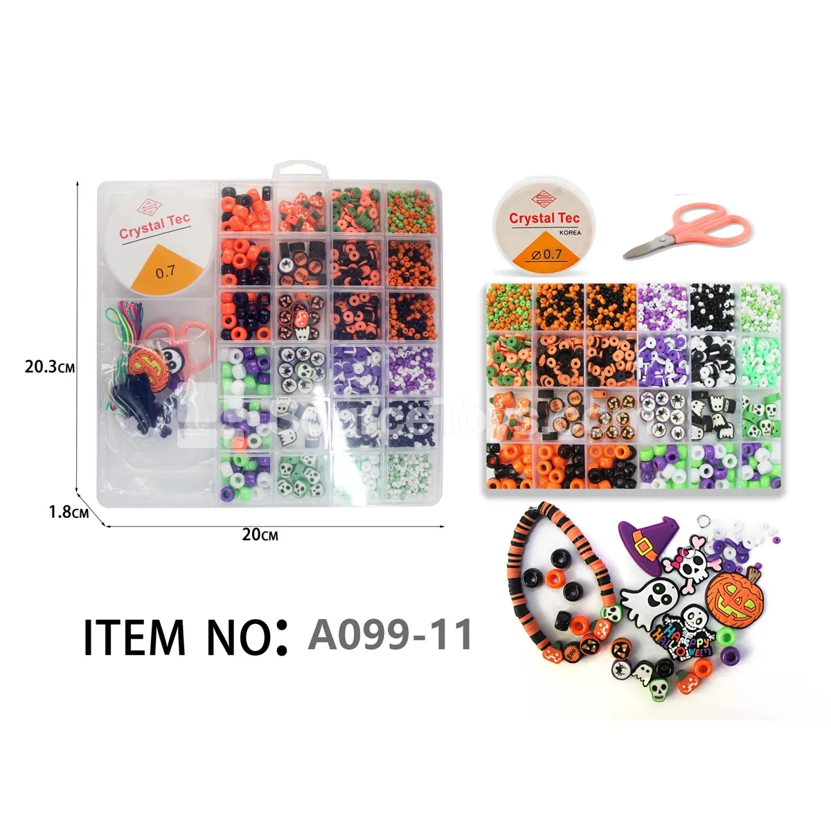 Christmas DIY Bead Craft Kit with 26-Compartment Tray, Rainbow Colors Christmas DIY Bead Craft Kit with 26-Compartment Tray, Rainbow Colors