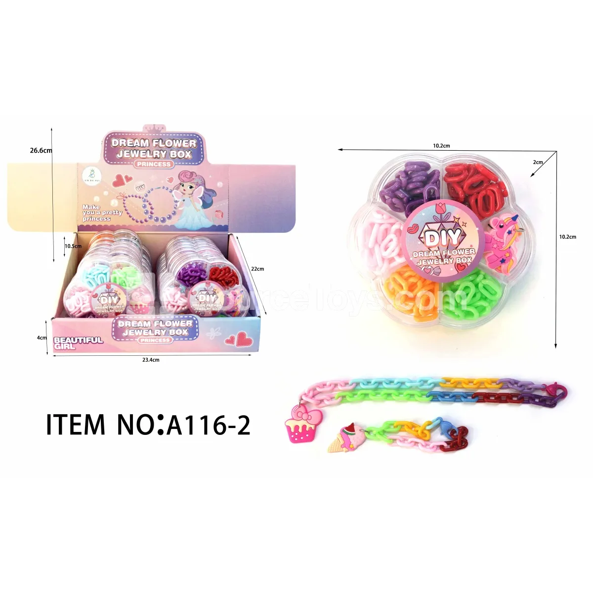 Rainbow DIY Bead Jewelry Making Kit for Kids with Clasps Rainbow DIY Bead Jewelry Making Kit for Kids with Clasps
