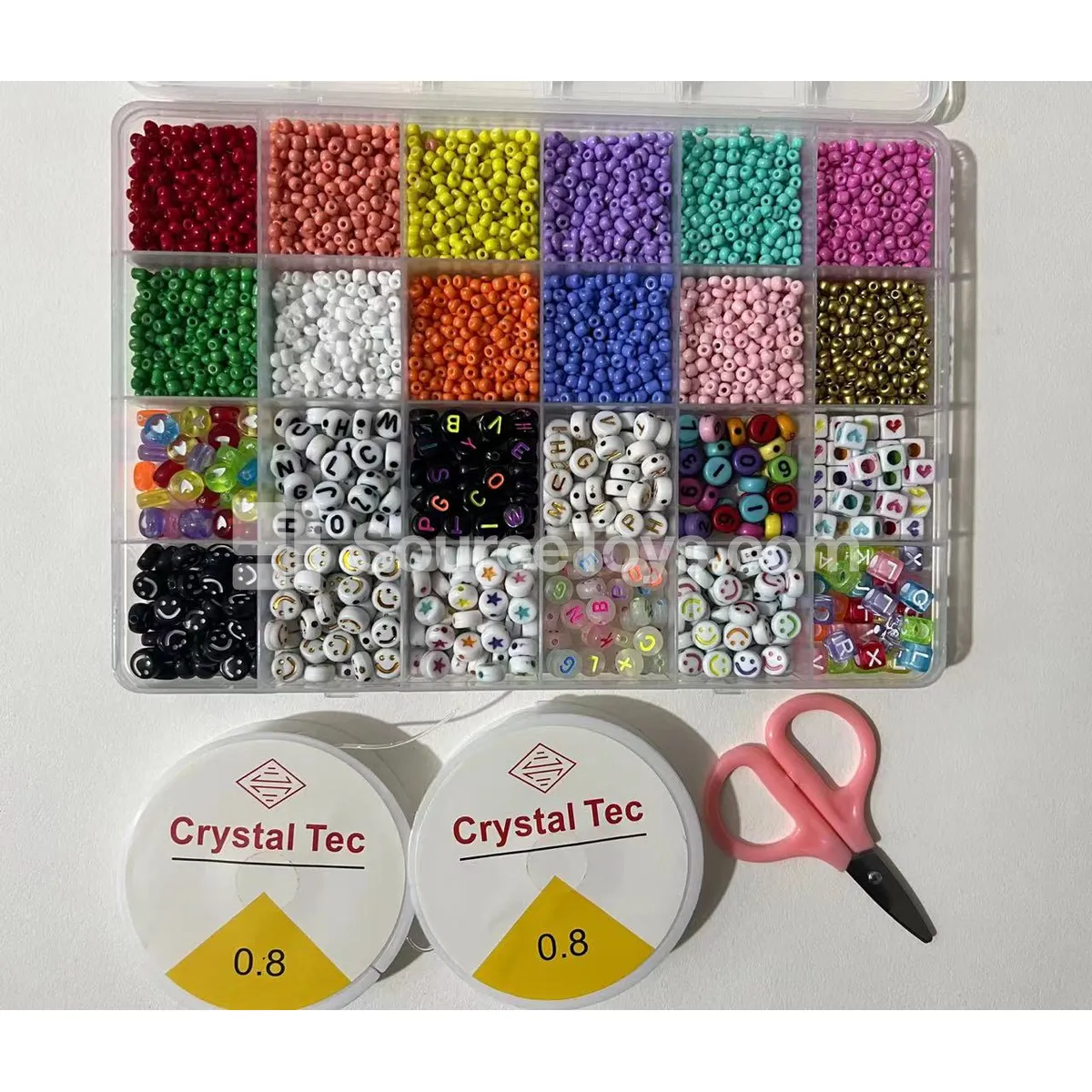 24-Grid DIY Beading Clay / Mini Beads / Letter Beads Rainbow Beads for Kids Craft 24-Grid DIY Beading Clay / Mini Beads / Letter Beads Rainbow Beads for Kids Craft