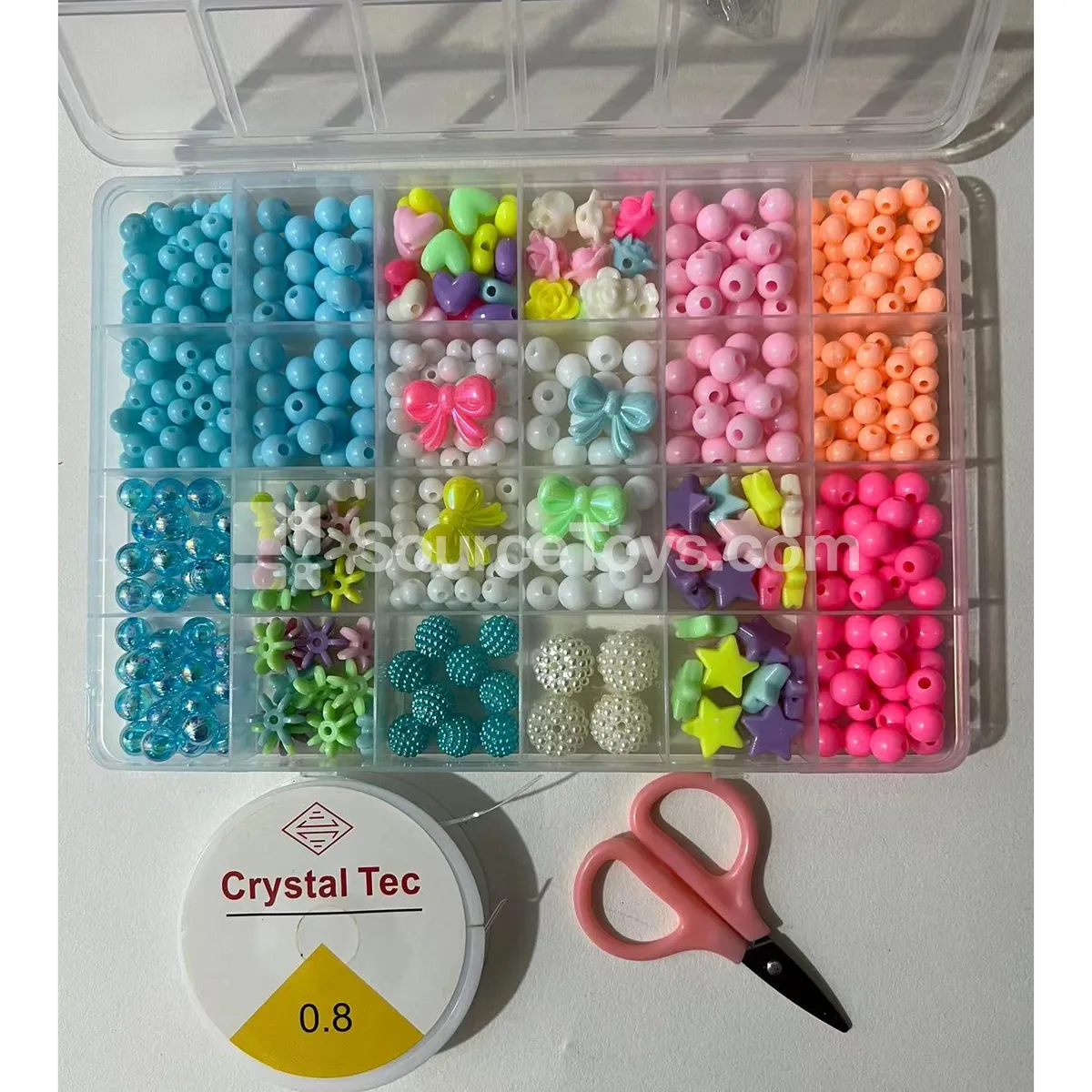 24-Compartment DIY Bead Set – Polymer Clay / Mini / Alphabet Beads, Rainbow Colors, Kids Craft 24-Compartment DIY Bead Set – Polymer Clay / Mini / Alphabet Beads, Rainbow Colors, Kids Craft