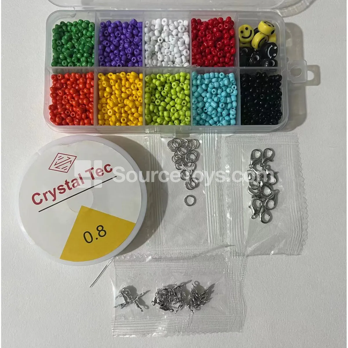 10-Compartment DIY Beading Clay / Seed Beads / Alphabet Beads Rainbow Beads Kids Craft Kit 10-Compartment DIY Beading Clay / Seed Beads / Alphabet Beads Rainbow Beads Kids Craft Kit