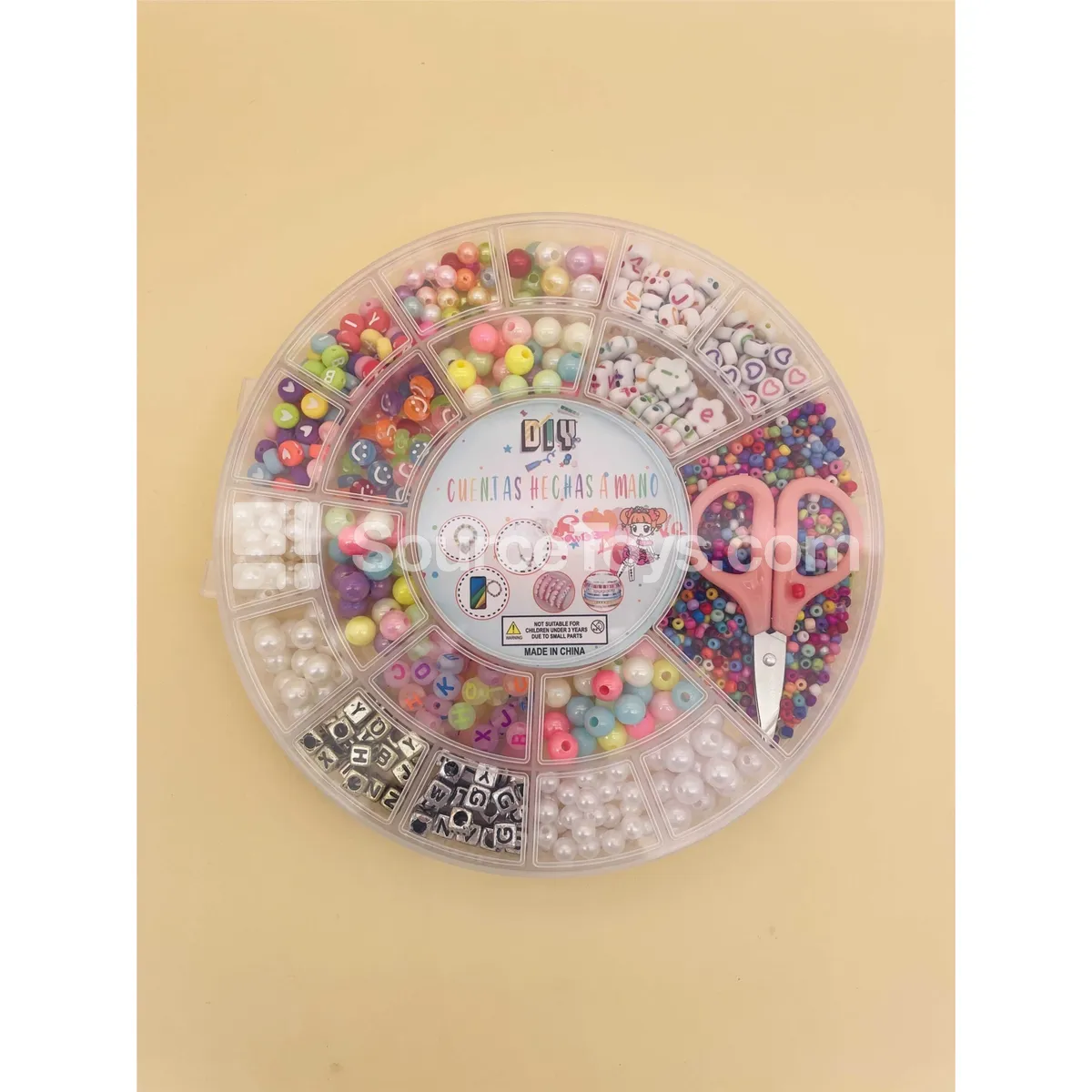 Girls’ Jewelry Craft Toy – DIY Bead Kit with Soft Clay, Seed Beads, and Letter Beads in Rainbow Colors Girls’ Jewelry Craft Toy – DIY Bead Kit with Soft Clay, Seed Beads, and Letter Beads in Rainbow Colors