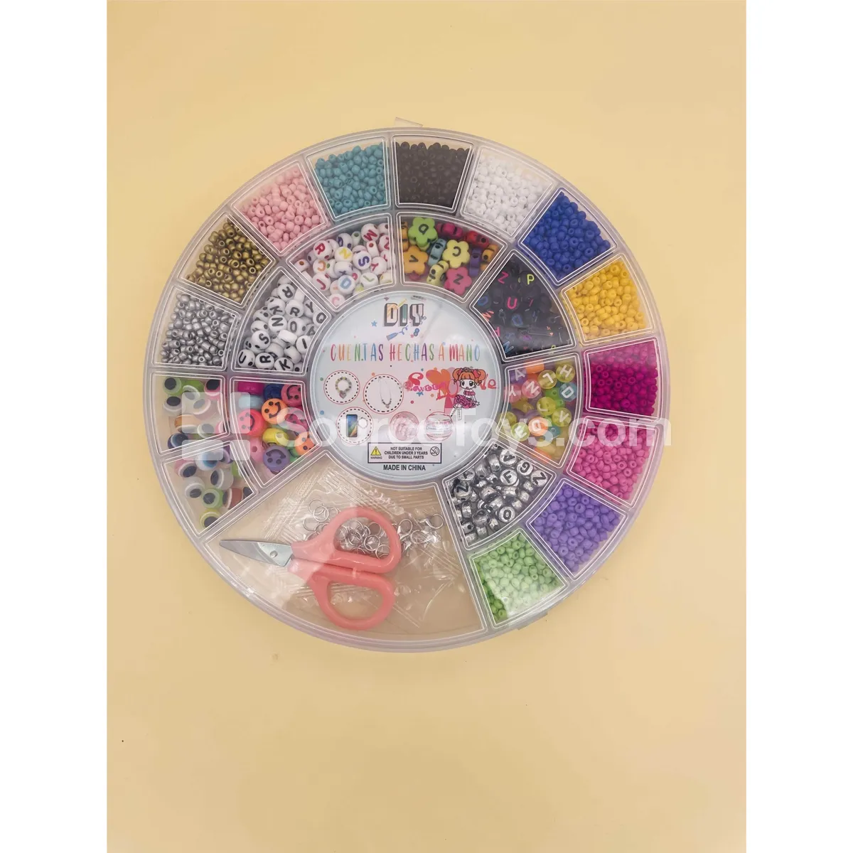 Girls’ Jewelry Craft Box DIY Beading Set with Soft Clay, Seed Beads & Letter Beads, Rainbow Colors Girls’ Jewelry Craft Box DIY Beading Set with Soft Clay, Seed Beads & Letter Beads, Rainbow Colors