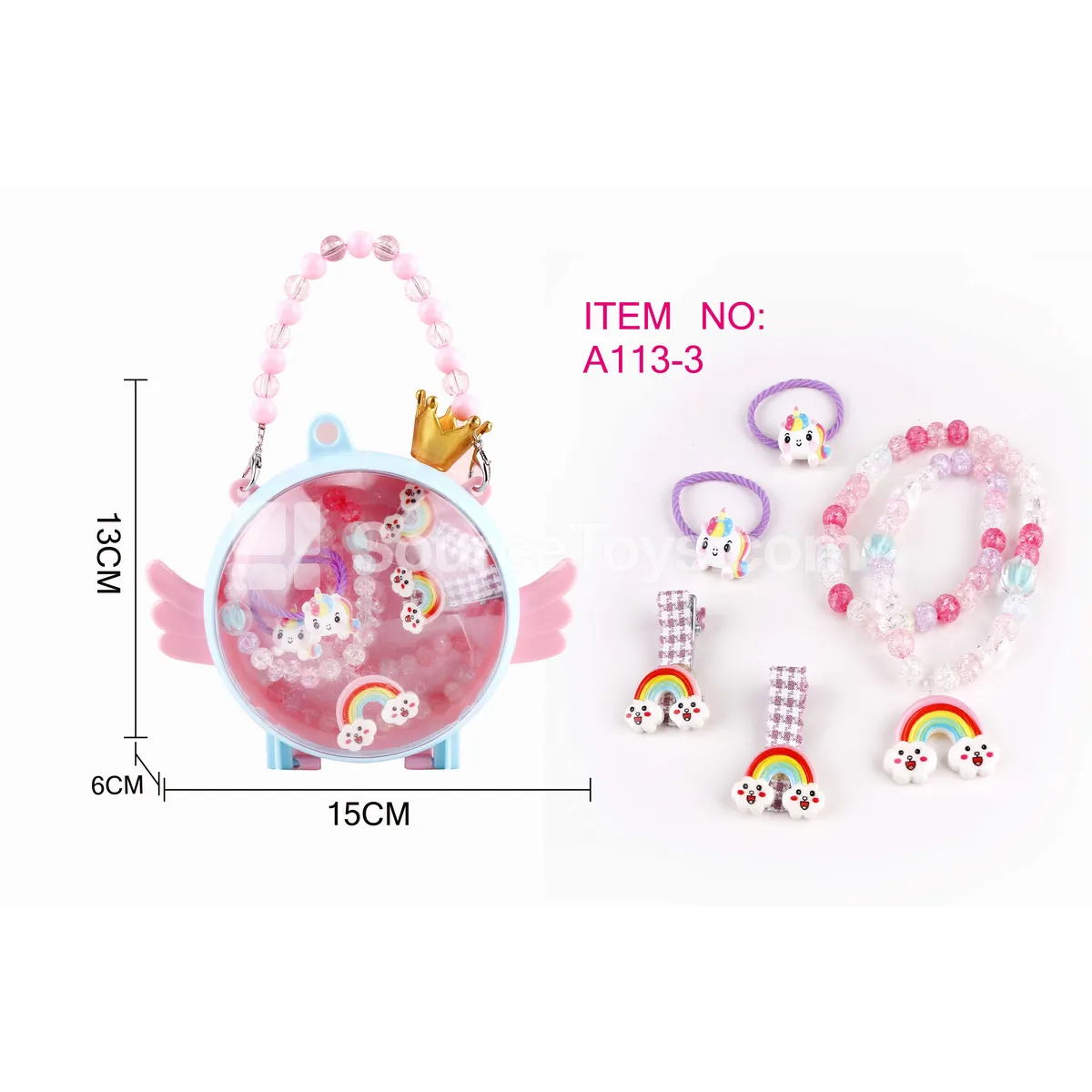 Girls’ Pretend-Play Jewelry Handbag Set (6 pcs) Girls’ Pretend-Play Jewelry Handbag Set (6 pcs)