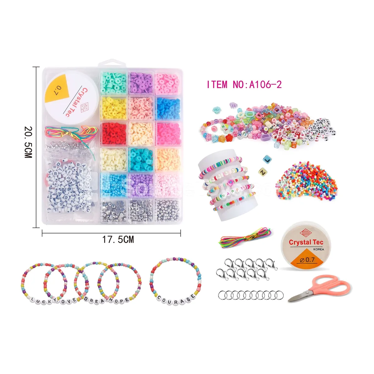 Girls Jewelry DIY Bead Box Rainbow Beads Kids Craft Creative Gift Girls Jewelry DIY Bead Box Rainbow Beads Kids Craft Creative Gift