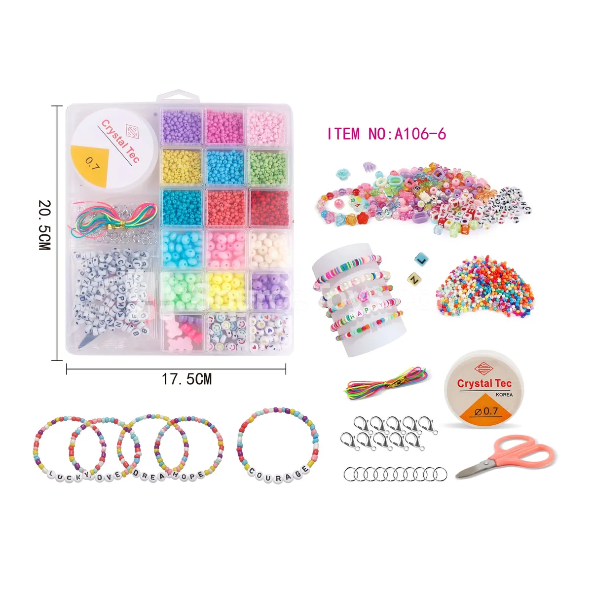 Girls’ Jewelry DIY Bead Box Rainbow Beads Kids Craft Set Girls’ Jewelry DIY Bead Box Rainbow Beads Kids Craft Set