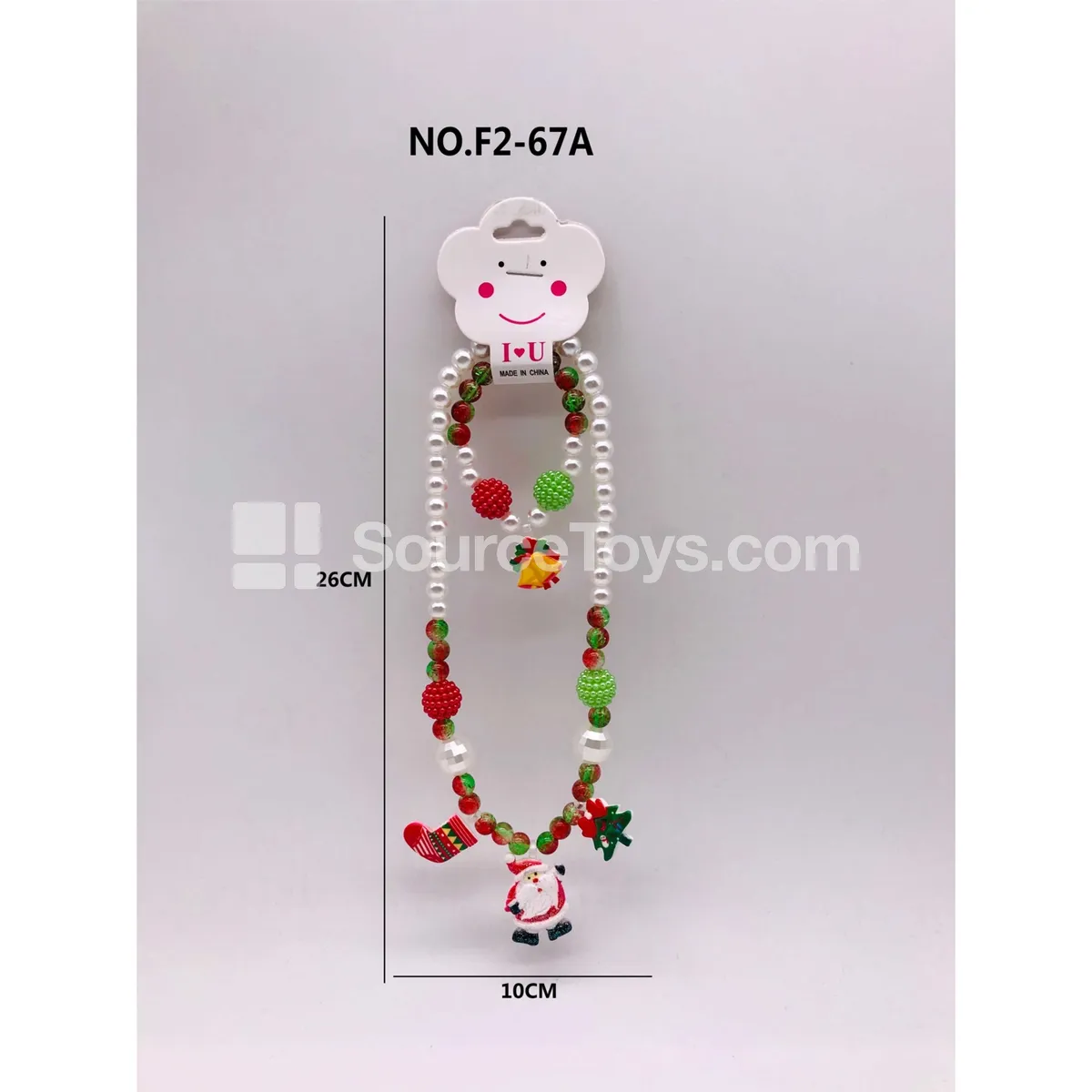 Girls’ Jewelry Christmas Necklace 2-Piece Set Pretend-Play Toy Role-Play
