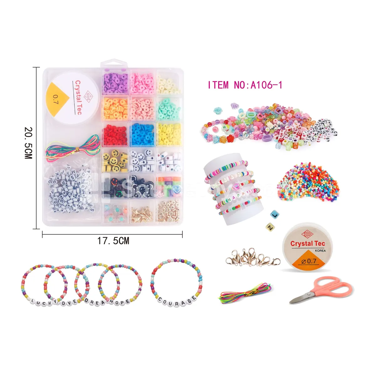 Girls’ Jewelry DIY Bead Box Rainbow Beads Kids Craft Kit