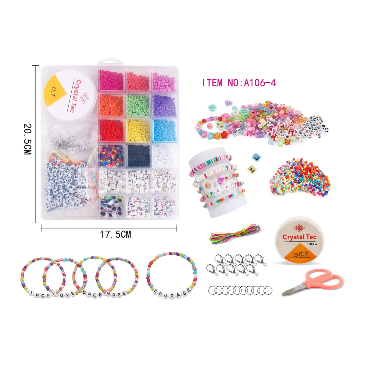 Girls’ Jewelry DIY Bead Box, Rainbow Beads, Kids Craft Set Girls’ Jewelry DIY Bead Box, Rainbow Beads, Kids Craft Set