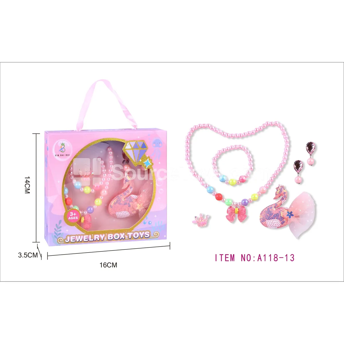 Girls’ Jewelry Gift Box Set – Necklace, Bracelet, Ring, Ear Cuffs, Hair Clips