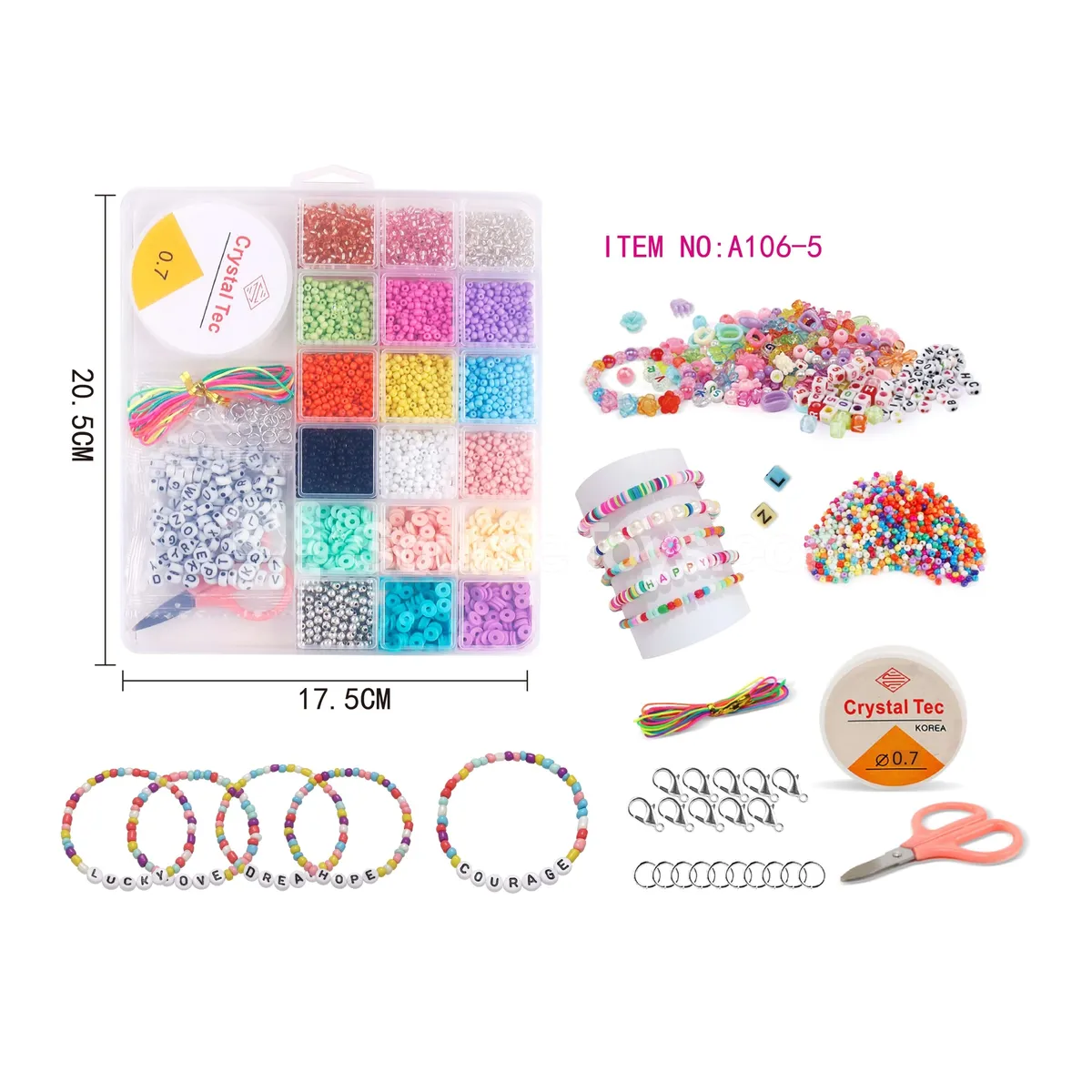 Girls’ Jewelry DIY Bead Box Rainbow Beads Kids Craft Creative Gift