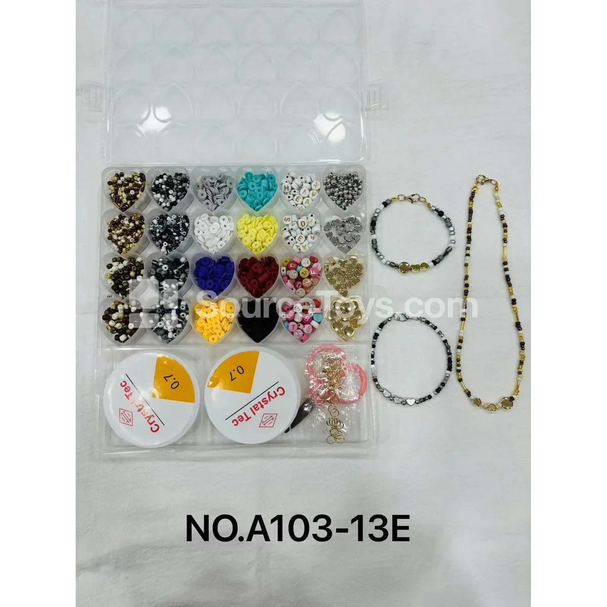 Girls’ 26-Compartment Heart-Shaped DIY Bead Box with Seed Beads & Letter Beads, Rainbow Colors, Kids Craft, Creative Gift Girls’ 26-Compartment Heart-Shaped DIY Bead Box with Seed Beads & Letter Beads, Rainbow Colors, Kids Craft, Creative Gift