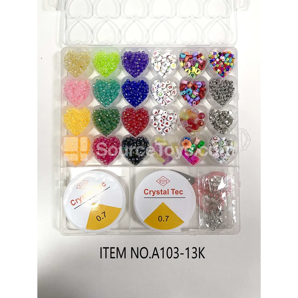 Girls’ Heart-Shaped DIY Bead Box with 26 Compartments, Rainbow Letter Beads for Kids’ Craft Girls’ Heart-Shaped DIY Bead Box with 26 Compartments, Rainbow Letter Beads for Kids’ Craft
