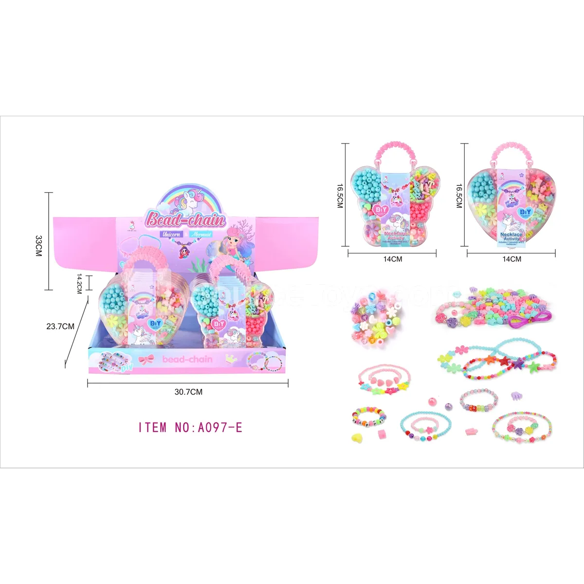 Girls Jewelry DIY Mermaid Necklace & Bracelet Gift Box with Handle Girls Jewelry DIY Mermaid Necklace & Bracelet Gift Box with Handle