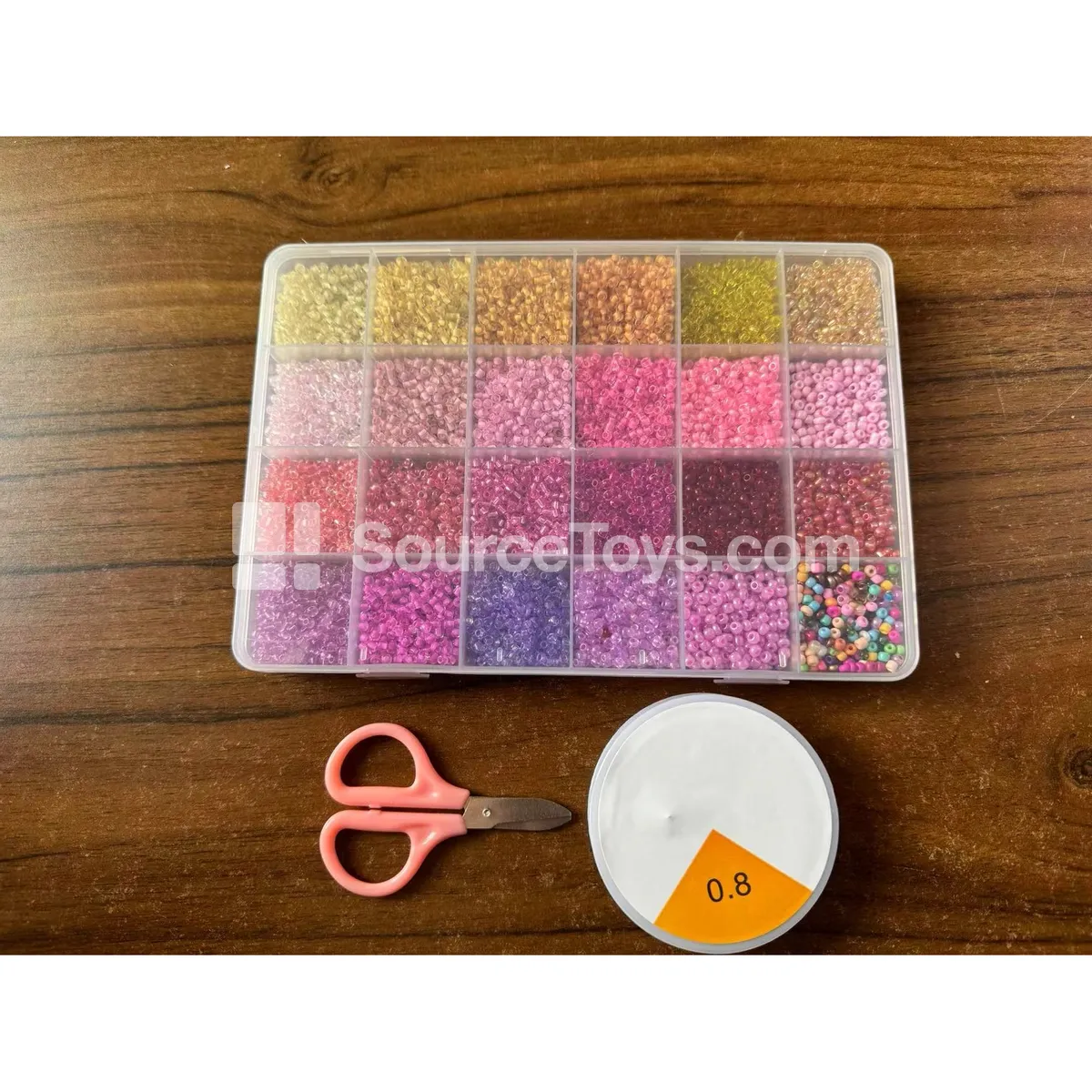 Fashion Jewelry DIY Bead Craft Kit with 24-Compartment Box – Rainbow Beads Fashion Jewelry DIY Bead Craft Kit with 24-Compartment Box – Rainbow Beads