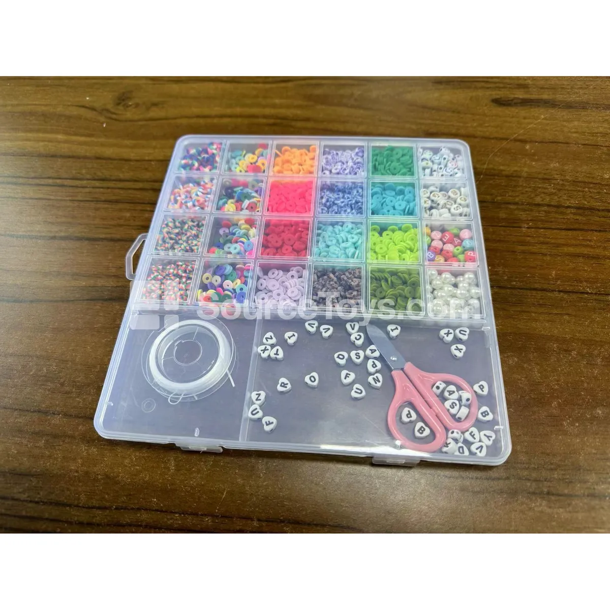 Girls’ Jewelry Making DIY Bead Kit 24-Compartment Box – Polymer Clay, Seed Beads, Letter Beads – Rainbow Bead Craft Set Girls’ Jewelry Making DIY Bead Kit 24-Compartment Box – Polymer Clay, Seed Beads, Letter Beads – Rainbow Bead Craft Set